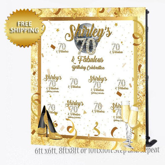 50 and Fabulous Step and Repeat, 40 and Fabulous backdrop, Birthday Backdrop, Prom Backdrop, 50th Birthday Backdrop, Printable Back drop