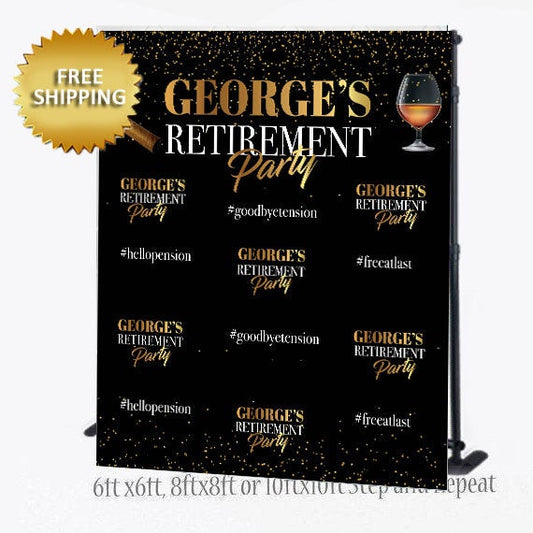 Retirement Backdrop, Retirement Step and Repeat, Step and Repeat, Retirement Party Backdrop, Cognac and Cigars, Step and Repeat Backdrop,