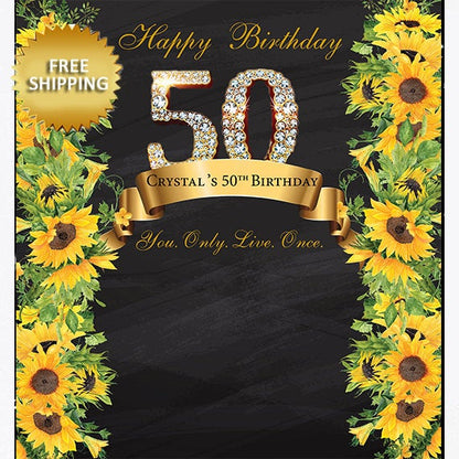 Sunflowers backdrop, 50th Birthday party, Sunflowers step and repeat, Bridal Shower backdrop, Wedding backdrop, Sweet 16 Birthday backdrop