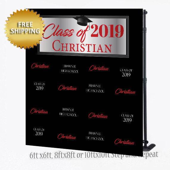 Class of 2019 Step and Repeat backdrop, Graduation Step and Repeat backdrop, Graduation backdrop, Graduate backdrop, Class of 2019 Step and