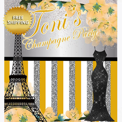 Paris Prom Step and Repeat backdrop, 2K19 Prom Step and Repeat, gold and black Prom backdrop, Prom 2019 backdrop, paris prom 2019 repeat