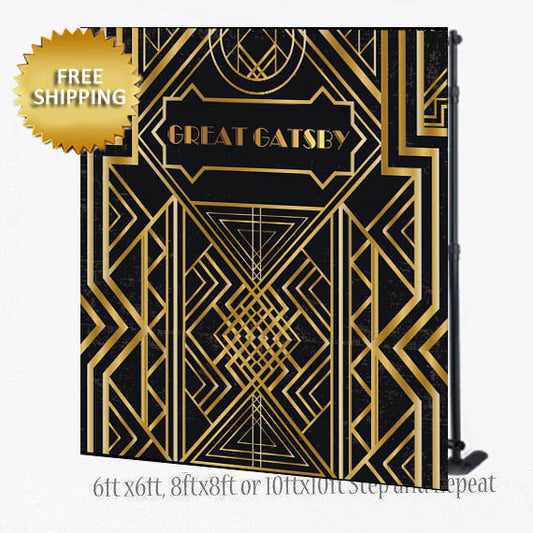 Art deco Step and Repeat, Great Gatsby backdrop, Bridal Shower backdrop, Birthday Backdrop, wedding backdrop, step and repeat backdrop