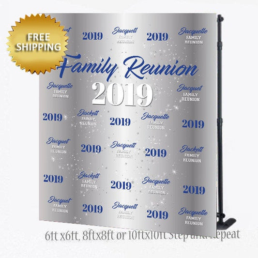 Family Reunion Step and Repeat, Family Reunion Backdrop, Tufted Backdrop , Photo Props, Family Reunion Step, Silver backdrop