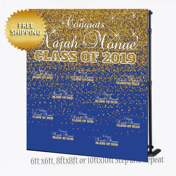 Graduation step and repeat backdrop, Graduation Backdrop, Graduation Step and Repeat, class of 2019, Printable Backdrop,Trunk Party backdrop