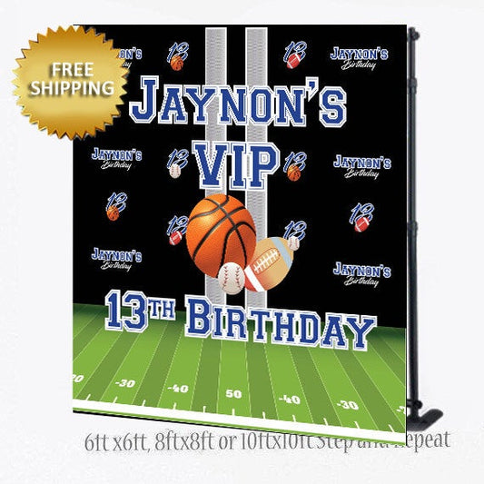 15th Birthday Step and Repeat, Step and Repeat Backdrop, Sports Step and Repeat Backdrop,30th Birthday Banner, Sports Backdrop