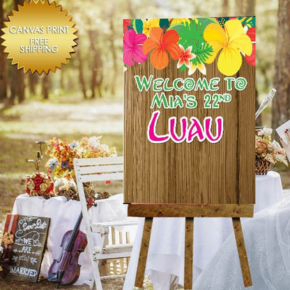 Canvas guest book sign, Welcome Sign, Luau Canvas Print Sign, LuauWedding Sign, Canvas guest book sign, Luau canvas sign, Luau guest sign