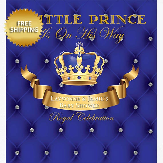 A little prince is on his way Step and Repeat, Prince backdrop, backdrop, baby shower backdrop, Royal Backdrop, 50th Birthday backdrop