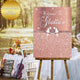 Rose gold sparkle birthday guest book canvas welcome sign
