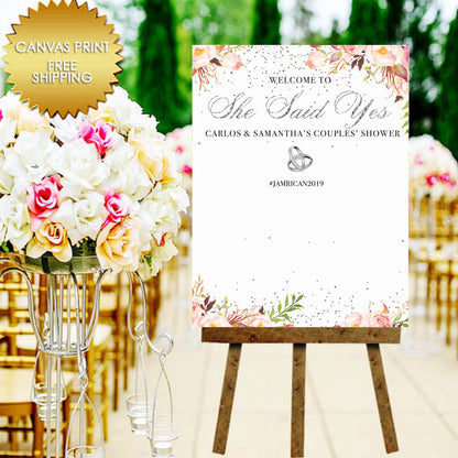 Canvas sign guest book, Bridal shower guest book canvas,Welcome Sign guestbook,wedding step and repeat,Guest canvas, engagement guest canvas