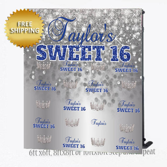 Sweet 16 Step and Repeat Backdrop, Sweet 16 backdrop, blush backdrop,50th  Birthday Backdrop, step and repeat backdrop, prom backdrop