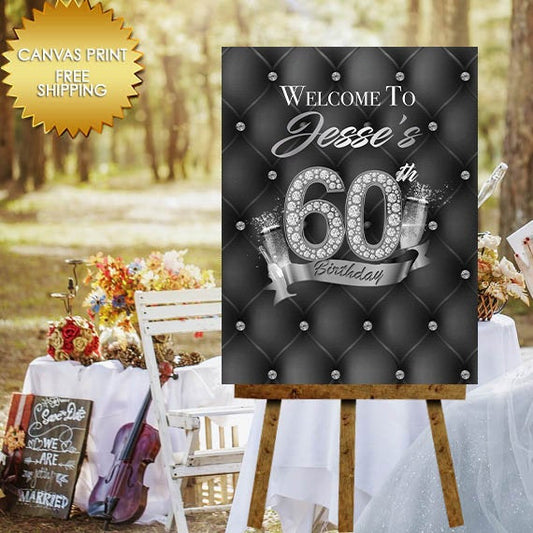 Birthday Guest Book Sign, Welcome Sign, Canvas, canvas poster Sign, 50th Birthday party Canvas guest book sign, 50 and fab, Step and repeat