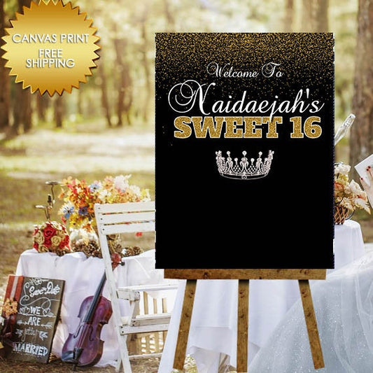Sweet 16 canvas board, Poster Board,Guest book canvas, Bridal Shower Canvas, 40th Birthday canvas, Canvas Print  Sign, 50th Birthday guest