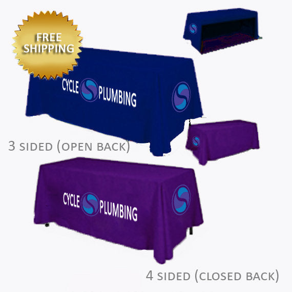 Trade show table cloths, custom table throw logo, trade show table, Trade show expos, table throw, event table runner, Long table runner,