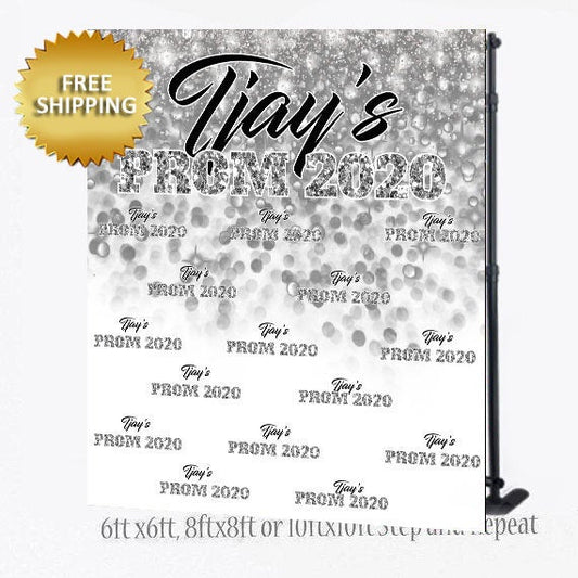 Silver Prom Step and Repeat,Prom Step and Repeat, Sweet 16 Step and Repeat, Graduation Backdrop,  Backdrop, Birthday Backdrop,Backdrop