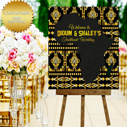 Africa Wedding Sign, Canvas guest book sign, Africa sign,Poster Board Baby Shower Sign, Welcome Sign, Canvas Print Sign, Africa canvas