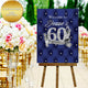 Blue and silver birthday canvas guest book welcome sign