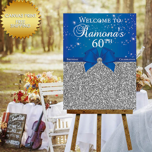 60th Birthday guest book sign, Canvas sign guest book, Welcome Sign guest book,50th Birthday step and repeat,Guest book canvas,40th birthday