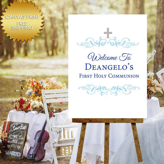 Birthday Guest Book Sign, Communion Sign, Canvas, canvas poster Sign, elegant Birthday party Canvas guest book sign, Communion welcome sign