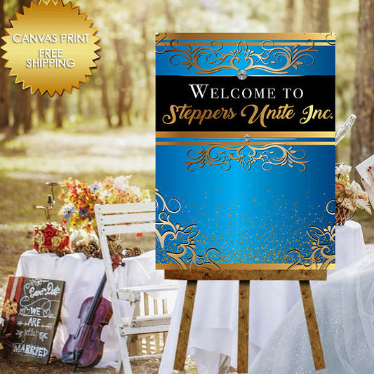 Poster Board Bridal Shower Canvas, Royalty Welcome Sign,Canvas Print Wedding Sign, Elegant Sign, Guest book canvas, 50th Birthday canvas