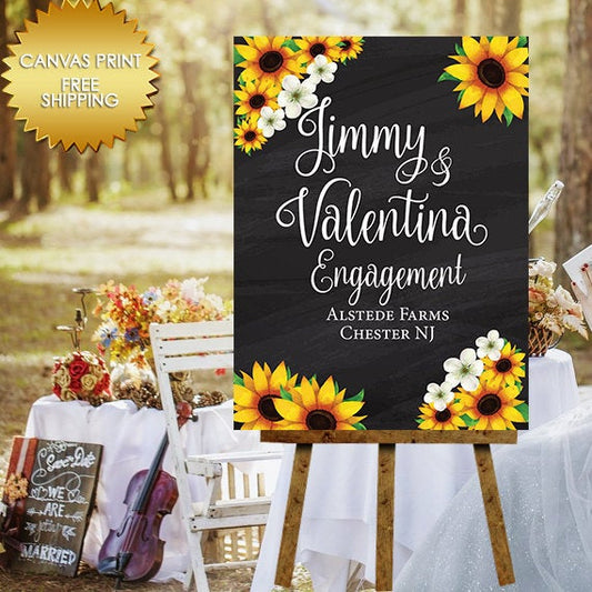 Sunflowers Canvas sign guest book, Sunflowers guest book canvas,Welcome Sign guest book, step and repeat,Guest book canvas, Sunflowers
