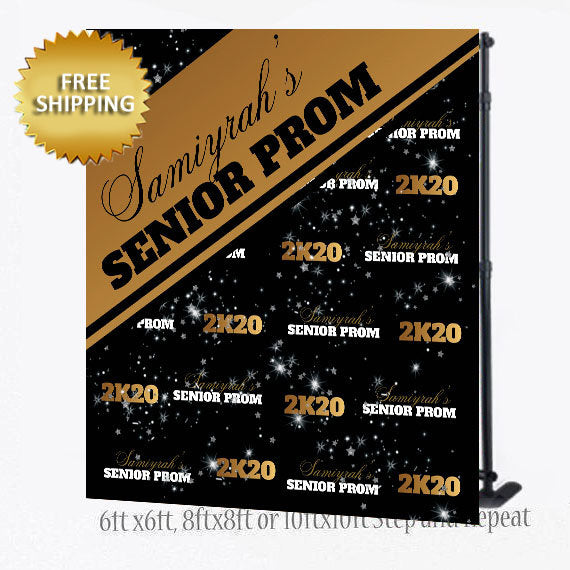 Black and gold Prom Step and Repeat backdrop, 2K19 Prom Step and Repeat, gold and black Prom backdrop, Prom 2019 backdrop, prom 2019 repeat