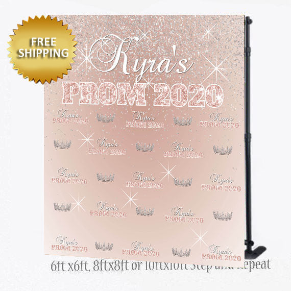 Rose Gold Prom Step and Repeat, Prom Send off Step and Repeat, Rose gold backdrop,  2020 Prom Step and Repeat,Prom backdrop,  Photo Props