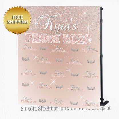 Rose Gold Prom Step and Repeat, Prom Send off Step and Repeat, Rose gold backdrop,  2020 Prom Step and Repeat,Prom backdrop,  Photo Props