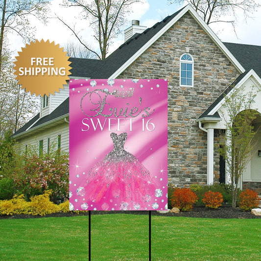 Sweet 16 Yard Sign, Sweet 16 lawn Sign, Princess Sweet 16  Lawn sign, Princess Yard Sign, Birthday lawn sign, birthday yard sign, sweet 16