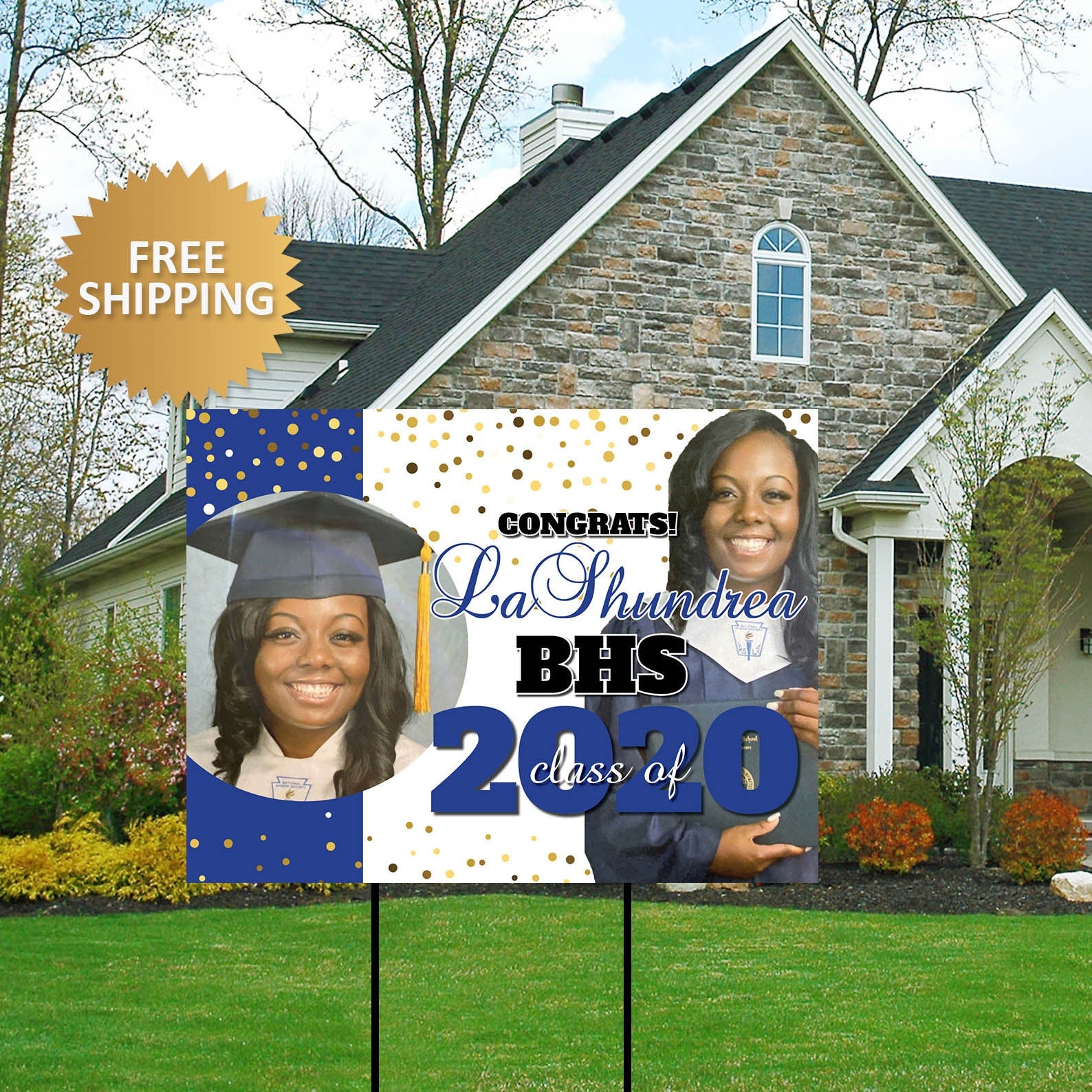 Graduation Photo Yard Sign, Grad Photo Lawn Sign,Class of 2020 Grad Photo Yard Sign, Honk for our Grad Sign, Class of 2020 Photo lawn sign