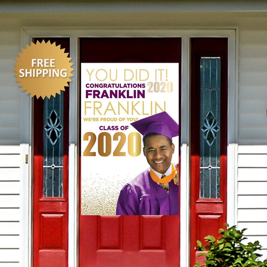 Graduation Photo Yard Banner, Class of 2020 Photo Door Banner, Grad Door Banner, Grad lawn banner, Honk for grad sign,Yard banner, Grad sign