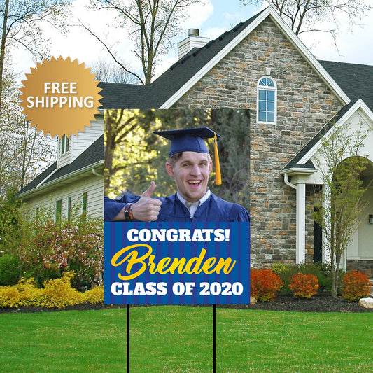Graduation Yard Sign, Graduation Photo Lawn Sign,Class of 2020 Grad Photo Yard Sign,Grad Welcome Sign, Grad Door banner, Foam Board Grad