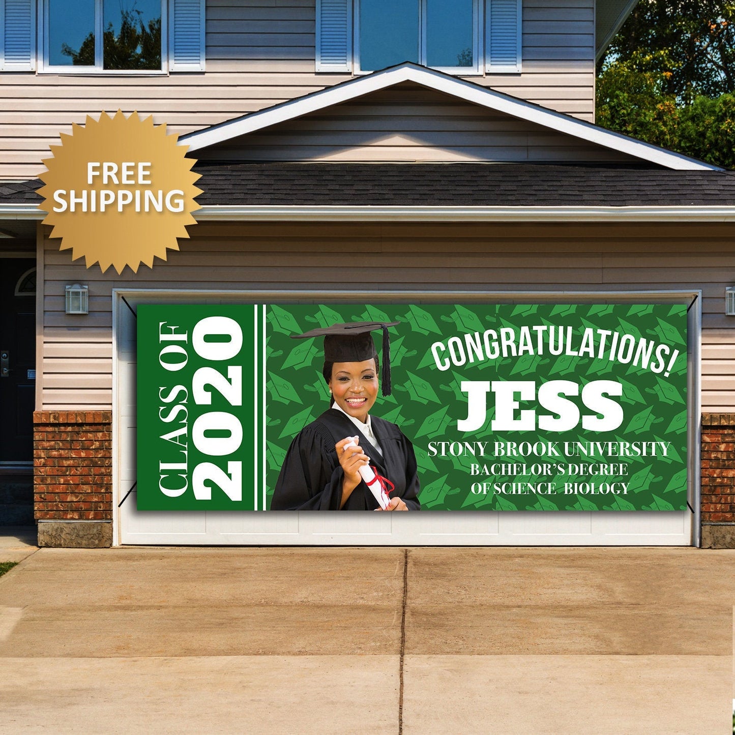 Class of 2020 Photo Banner, Graduation Custom Photo Banner, Rose Gold Grad Photo Banner, Congrats Grad Party Banners, Drive by