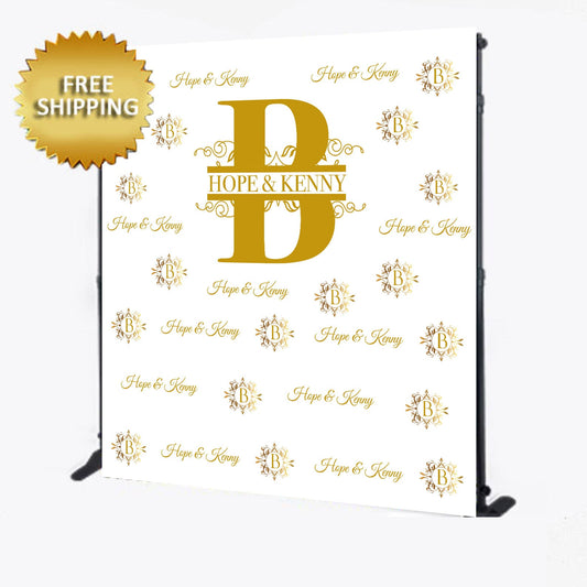 Wedding Step and Repeat Backdrop, Wedding backdrop, wedding banner, 50th Step and repeat, 50th Birthday Backdrop, Stepping into 50 backdrop