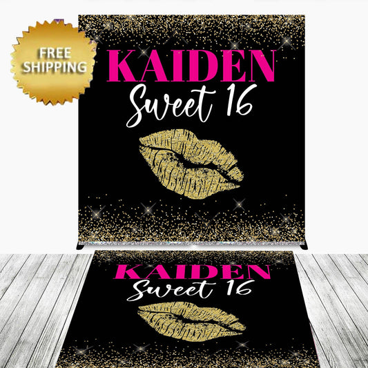 Removable sticker, Removable decal, Floor Sticker, Wedding Floor Decal sticker, Birthday, Sweet 16 decal, Lips decal, sweet 16 backdrop