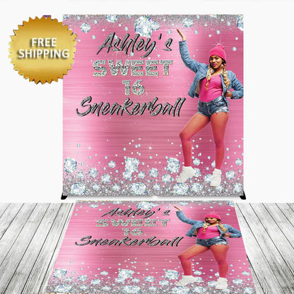 Floor Decal sticker, Removable sticker, Removable vinyl sticker, Floor Sticker, Birthday backdrop, Birthday step and Repeat, sneakerball
