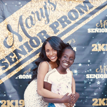 2020 Prom black and gold step and repeat backdrop
