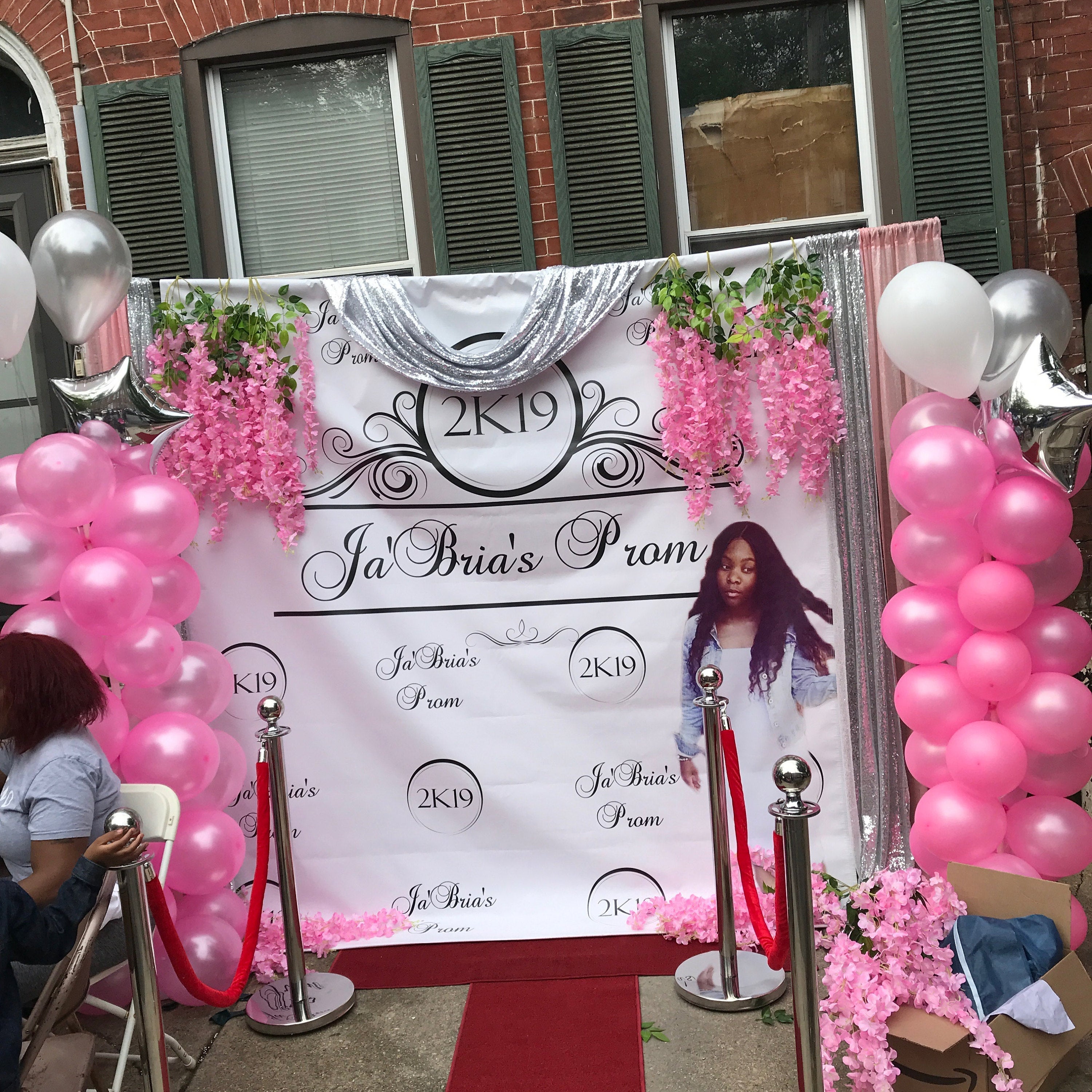 Prom Step Ladder Elegant Prom Black Step & Repeat Backdrop – Dream Design Group