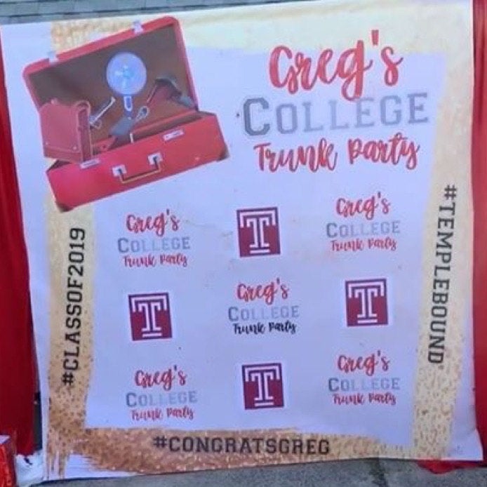 Trunk Party Backdrop, College trunk party backdrop, Graduation step and repeat, Graduation backdrop, Trunk Party, College backdrop, step and